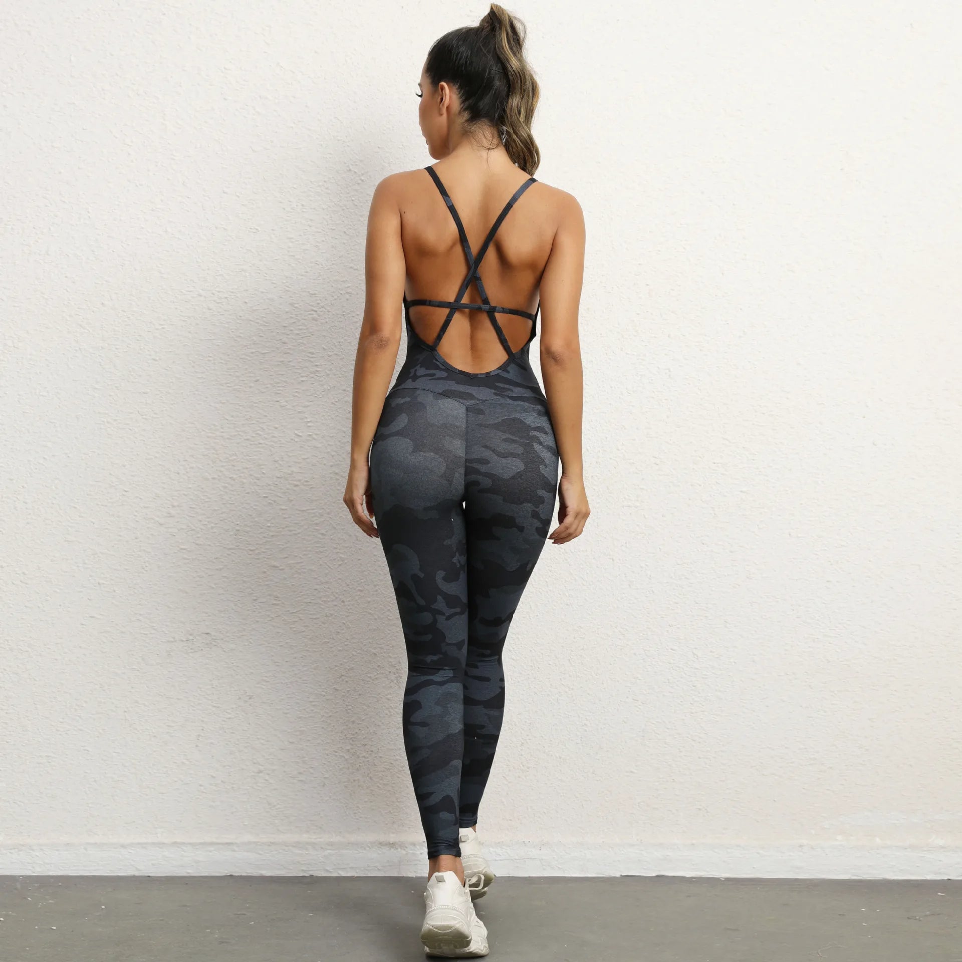 Backless Sporty Jumpsuit: Perfekt För Yoga och Gym - Stil Möter Komfort